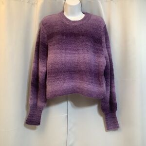 NOBO  Top Women’s Size XL Cropped Knit Gradient Hue Dark Grape